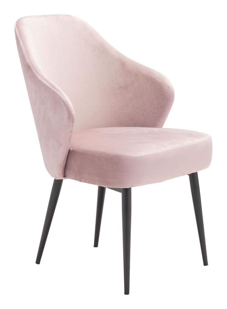 Zuo Modern Savon Contemporary/Modern Polyester/Polyester Blend Upholstered Dining Side Chair (Metal Frame) in Pink | 101076