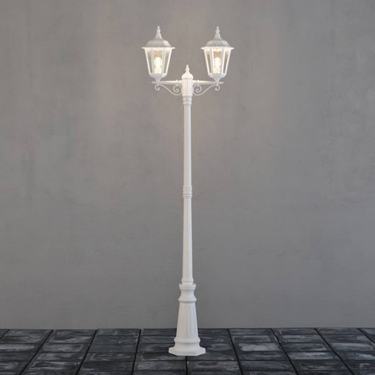 Firenze-lyhtypylväs, 2-lamppuinen, valkoinen