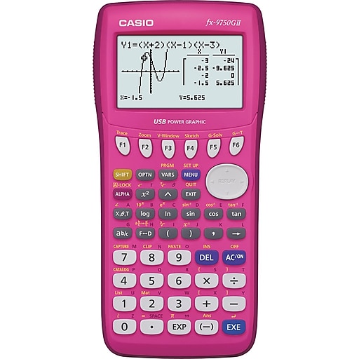 Casio FX9750GII-PK 8-Digit Calculator, Pink (FX9750GII-PK)