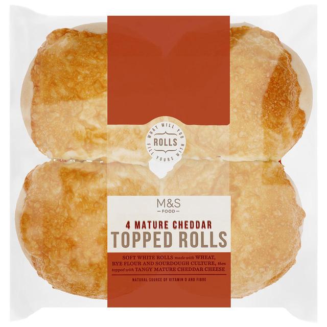M&S 4 Mature Cheddar Topped Rolls