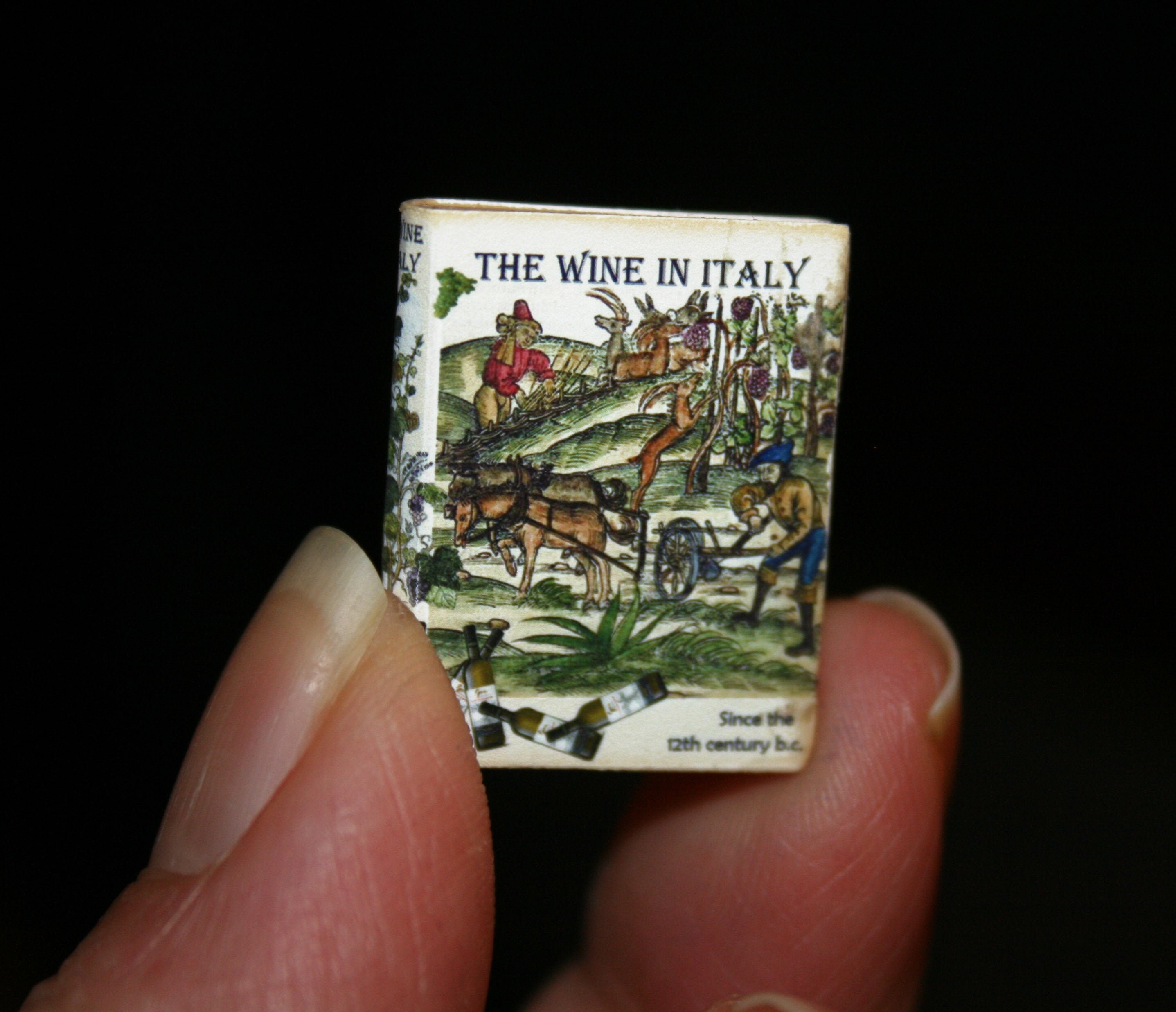 Dollhouse Miniatures The Wine in Italy, Cook Book - Artisan Handmade Miniature 12Th Scale. From Cosediunaltromondo Italy"