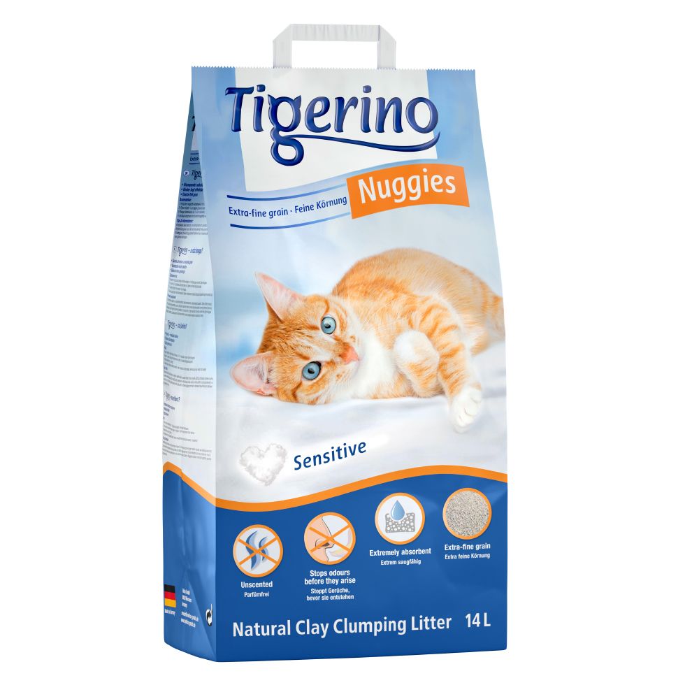 Tigerino Nuggies Cat Litter - Sensitive (Unscented) - 14l