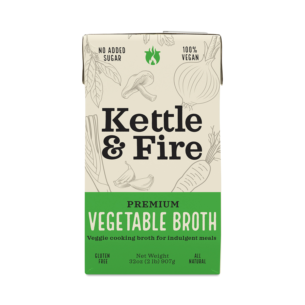 Kettle & Fire Vegetable Cooking Broth 32 oz carton