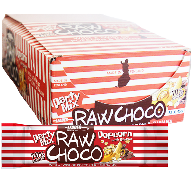 Hel Låda Snack Bar "Raw Choco" 32 x 45g - 77% rabatt