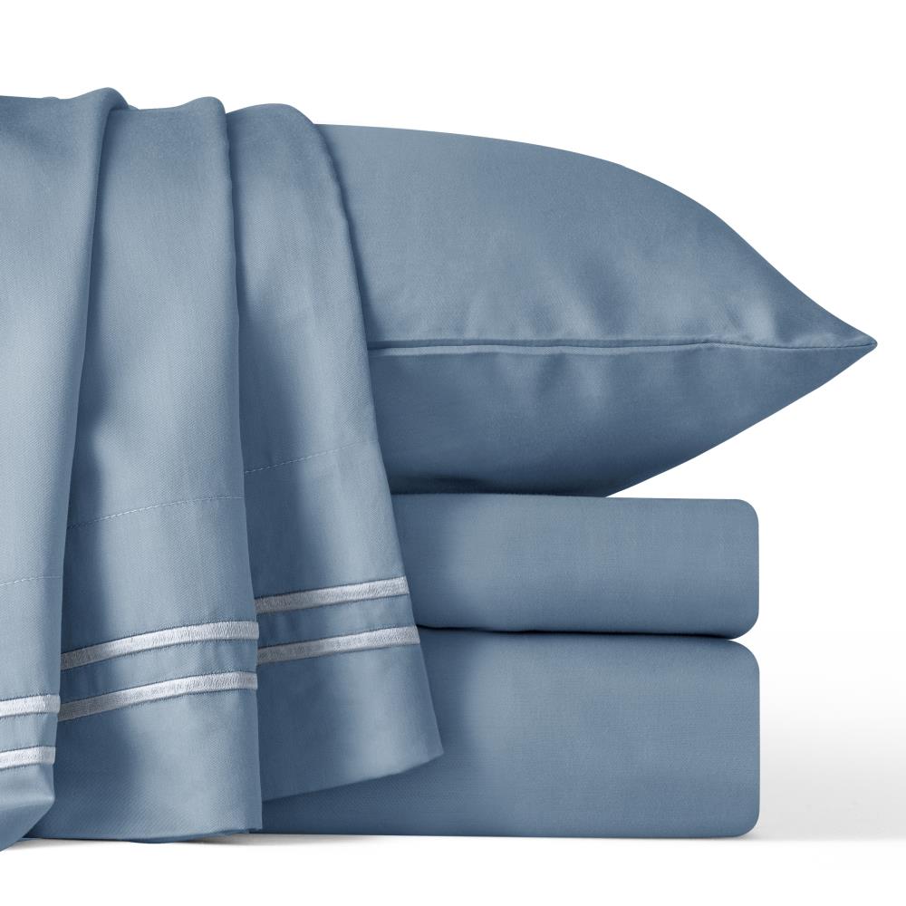 Subrtex Super Soft 300 Thread Count Cotton Tercel Blend Sheet Set, Twin XL, Blue | SBTQS3TX-BL