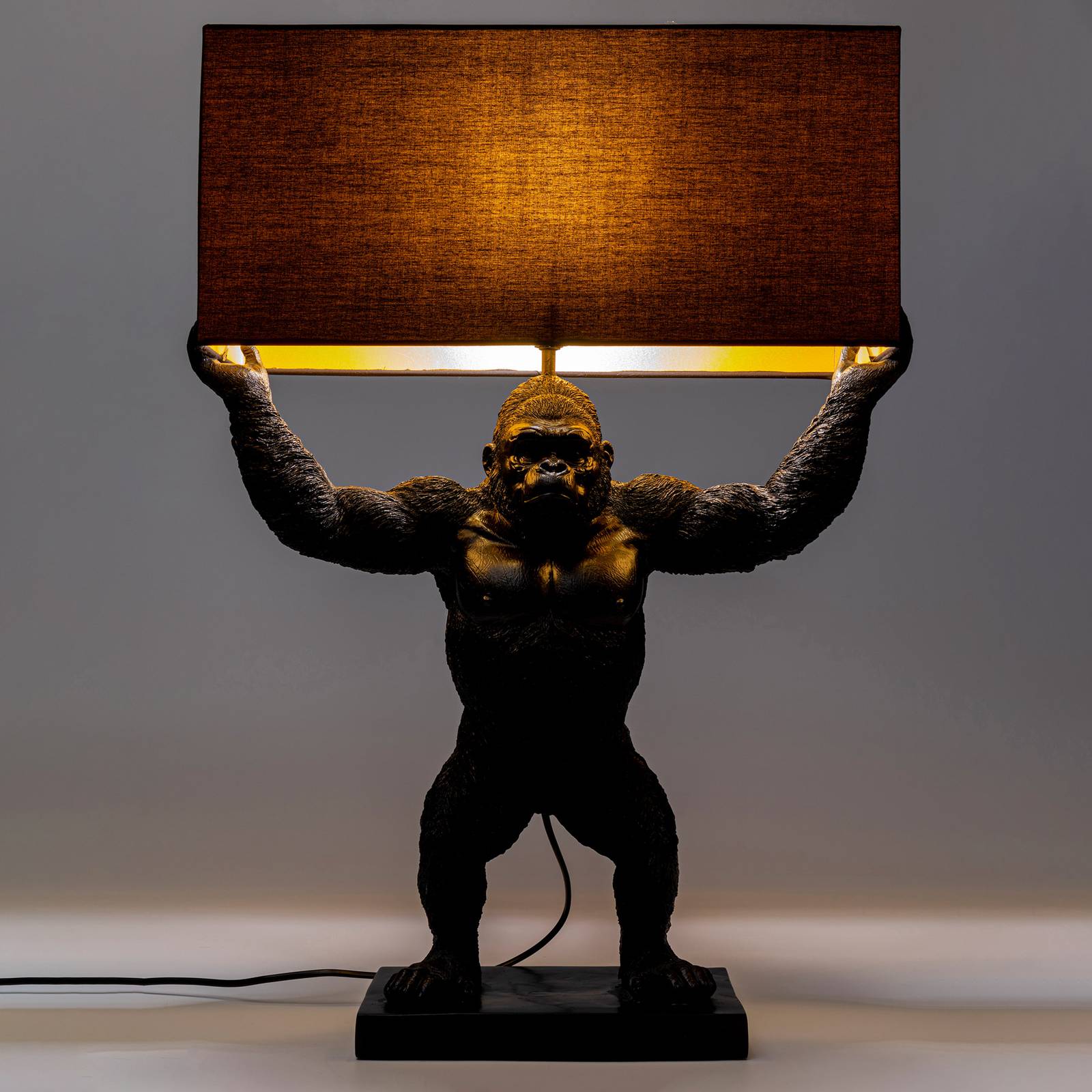 KARE Animal King Kong-pöytälamppu, kangasvarjostin