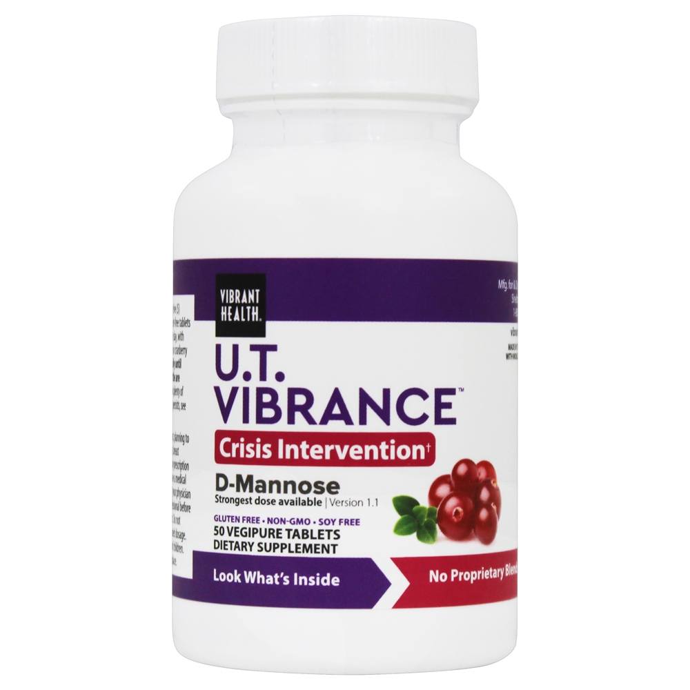 Vibrant Health - U.T. Vibrance Crisis Intervention D-Mannose Formula - 50 Vegetarian Tablets