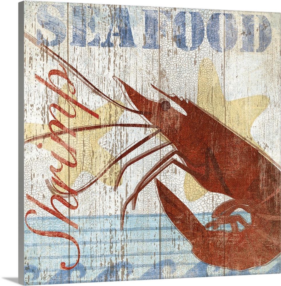 GreatBigCanvas Seafood IV by Veronique Charro 36-in H x 36-in W Abstract Print on Canvas | 1927025-24-36X36