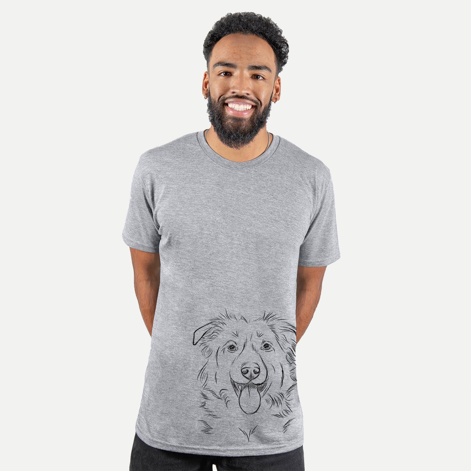 Tucker The Collie/Shepherd - Tri-Blend Unisex Crewneck T-Shirt Dog Lover Gift