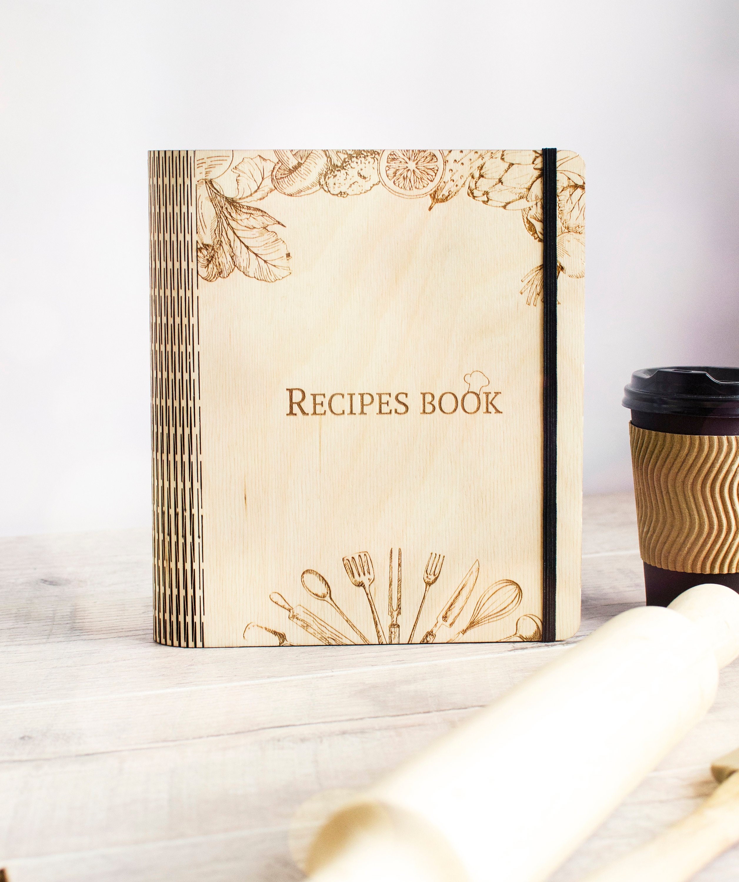Personalized Recipes Book A5/A4 Mothers Day Gift For Her Family Wood Custom Chef Cookbook Birthday Mom Christmas Wife