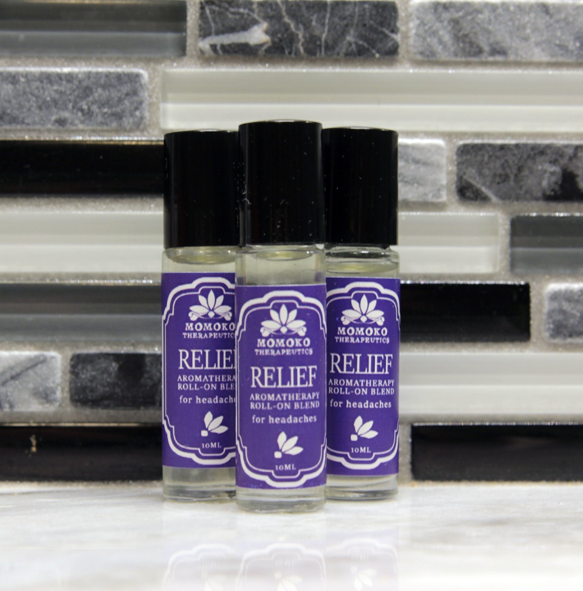 Relief Aromatherapy Roll-On Blend - All Natural, Vegan, Organic Perfume Oil For Migraines, Headaches, & Tension