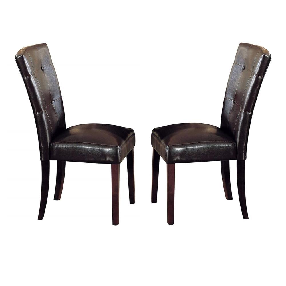 Benzara Set of 2 Contemporary/Modern Polyester/Polyester Blend Upholstered Dining Side Chair (Wood Frame) in Brown | BM185840