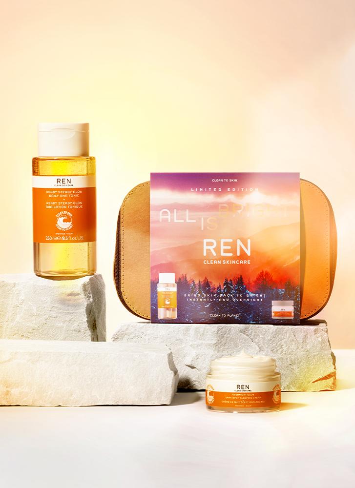 REN Clean Skincare All Is Bright P.M Duo (worth £76)