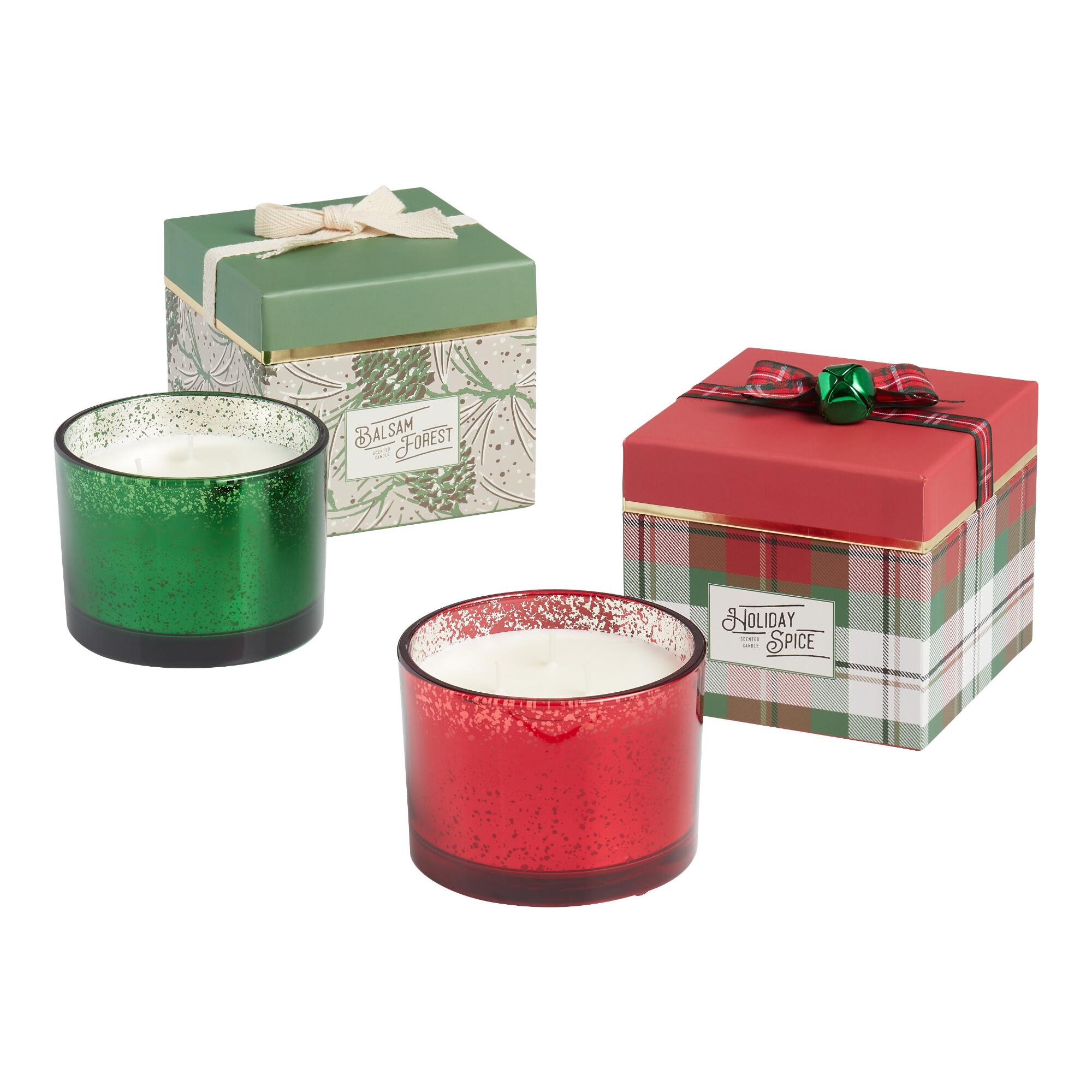 Pier Place Mercury Glass Boxed Holiday Scented Candle: Green by World Market