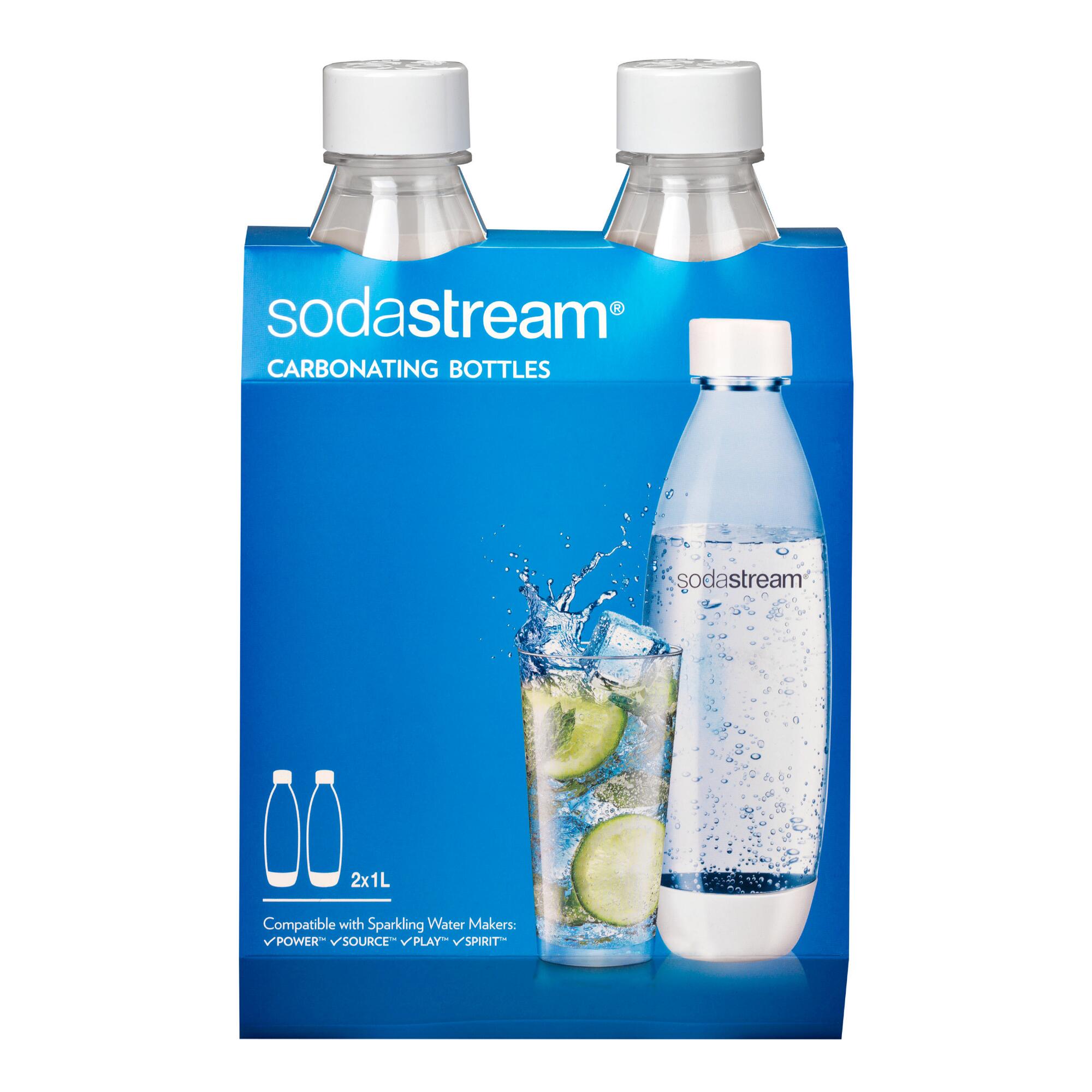 White SodaStream 1L Carbonating Water Bottle 2 Pack by World Market