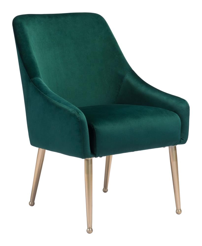 Zuo Modern Mira Contemporary/Modern Polyester/Polyester Blend Upholstered Dining Side Chair (Metal Frame) in Green | 101726