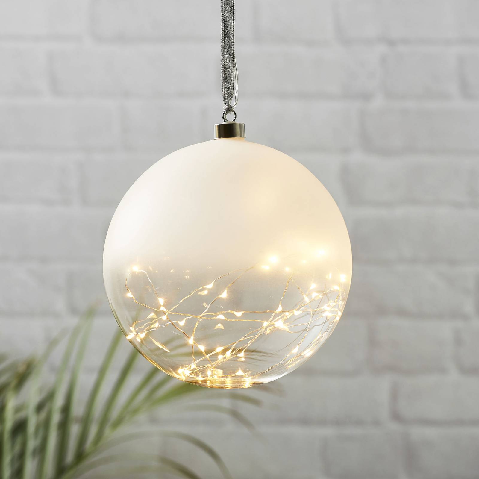 Glow-LED-koristepallo, huurrettu/kirkas Ø 20 cm