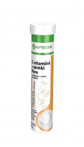 Osta Apteekki C-vitamiini + sinkki Pore 20 poretablettia (appelsiini)  netistä