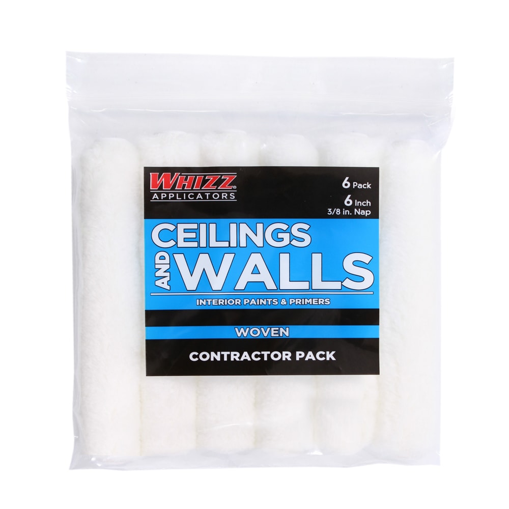 WHIZZ Ceilings and Walls 6-Pack 6-in x 3/8-in Mini Woven Synthetic Blend Paint Roller Cover | 94046
