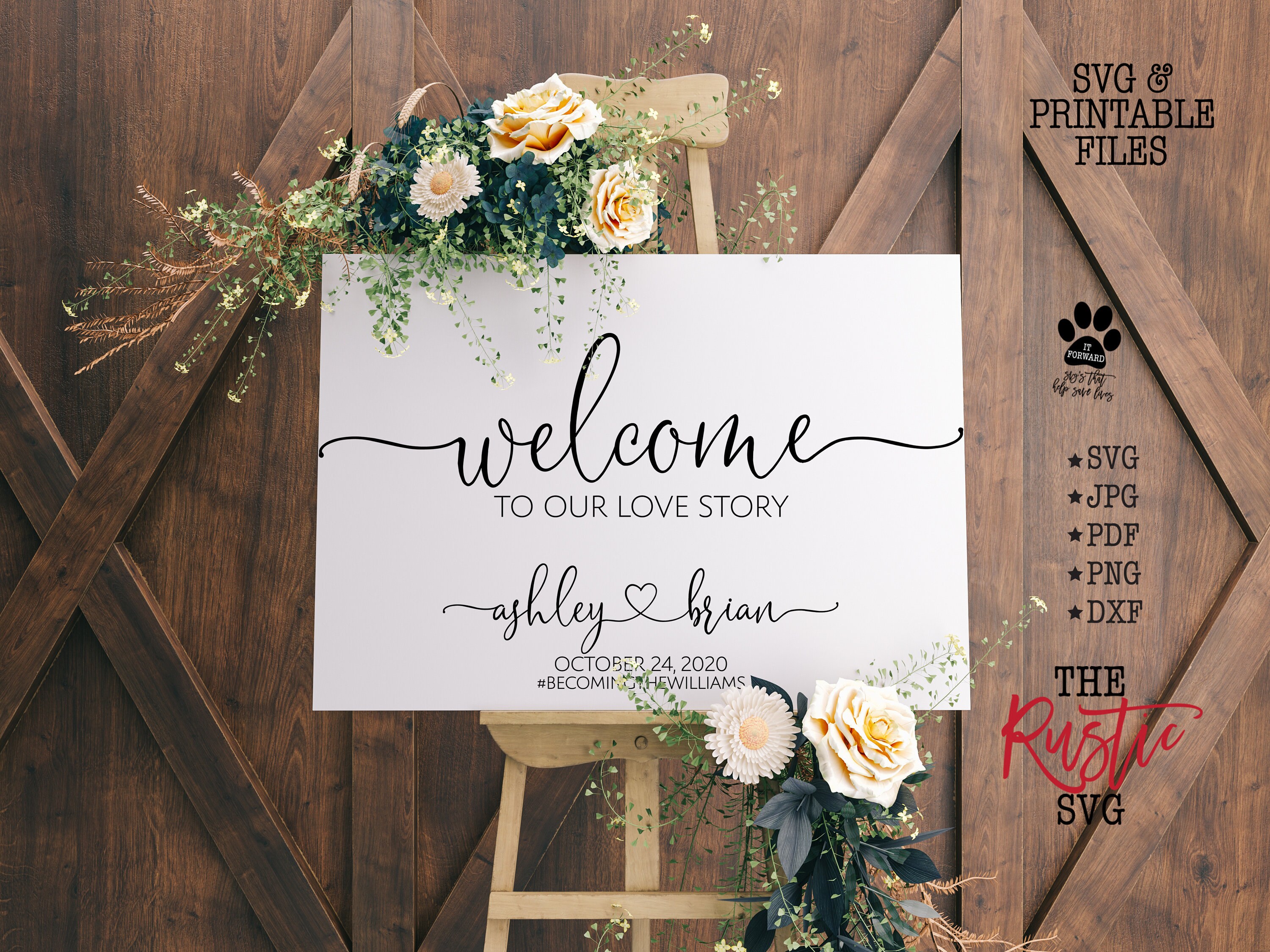 Printable Wedding Welcome Sign, To Our Love Story, Personalized Sign, Wedding Svg, Jpg, 027