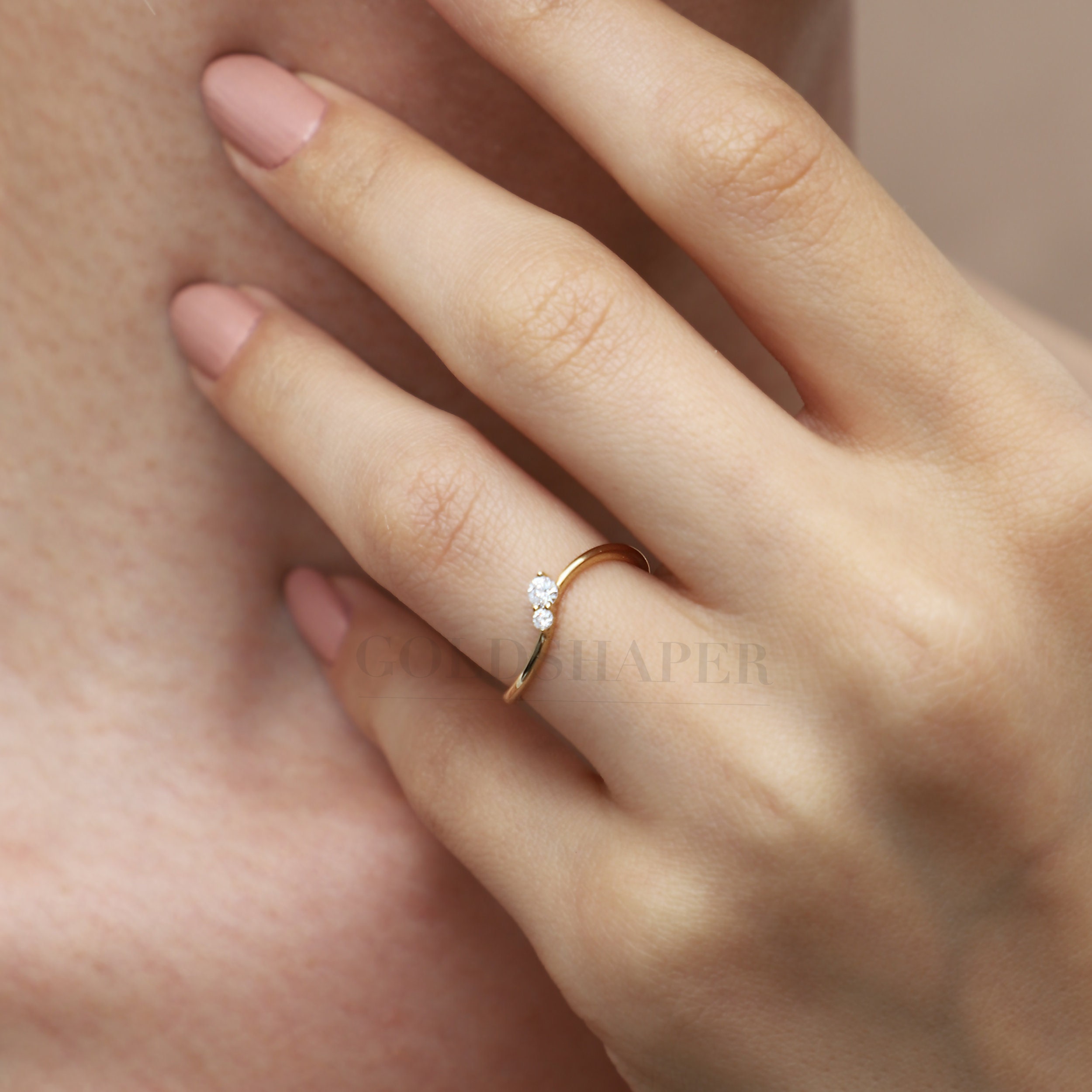 Wedding Gold Ring, 14K Solid Birthday Gift, Gift For Her, Christmas Gift