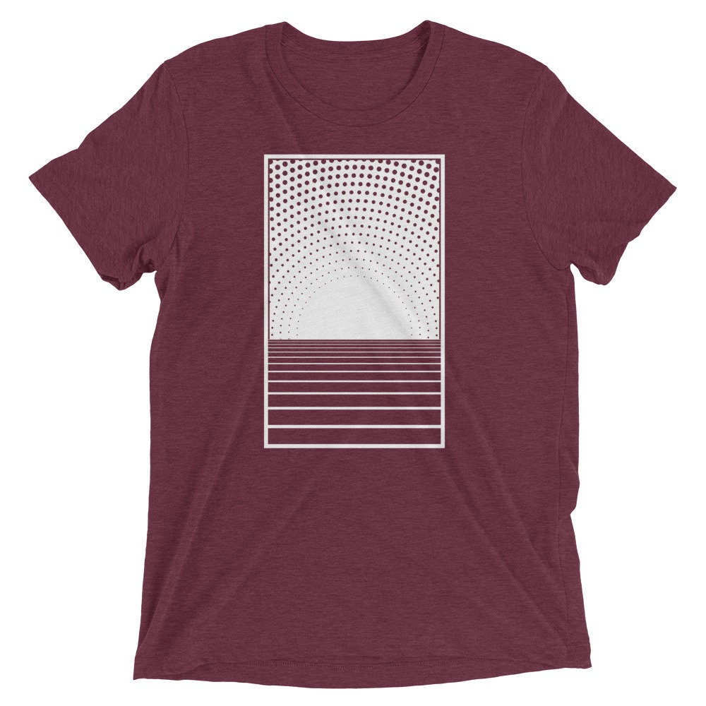 Geometric Sun Shirt Vaporwave Tri-Blend Short Sleeve T-Shirt