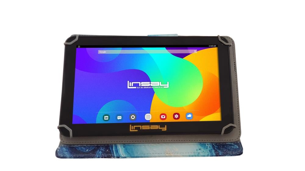 LINSAY 10.1-in Wi-Fi Only Android 10 Tablet with Accessories with Case Included Type Cover Included Marble | F10PCMO