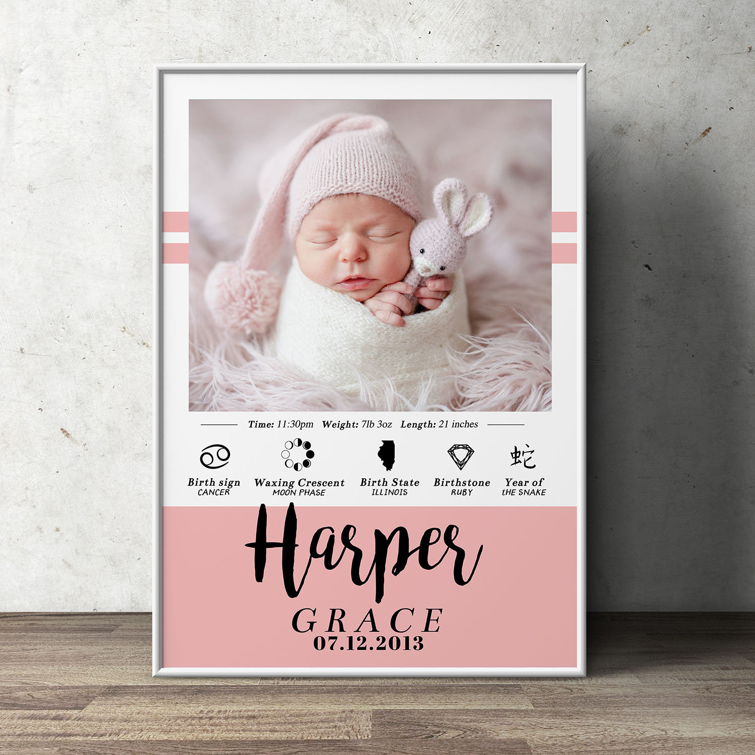 Digital File, Baby Gift, Personalized Nursery Decor, Day You Were Born, Nursery Decor, Birth Stats Sign, Poster, Wall Art, Above Crib Art