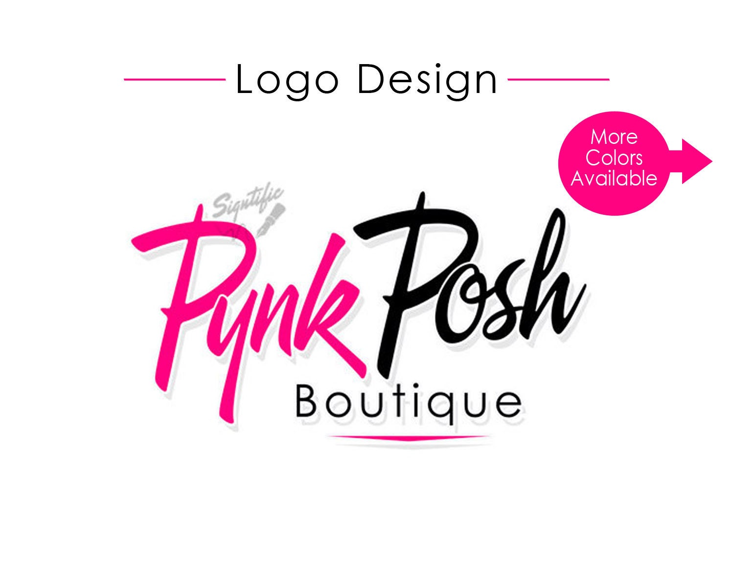 Custom Logo Design, Pink & Black Boutique Logo, For Business Card, Clothing Line Closet Fashion Text