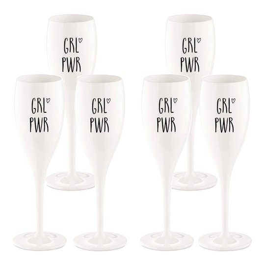 Koziol - Cheers Champagneglas med text 6-pack Grl Pwr