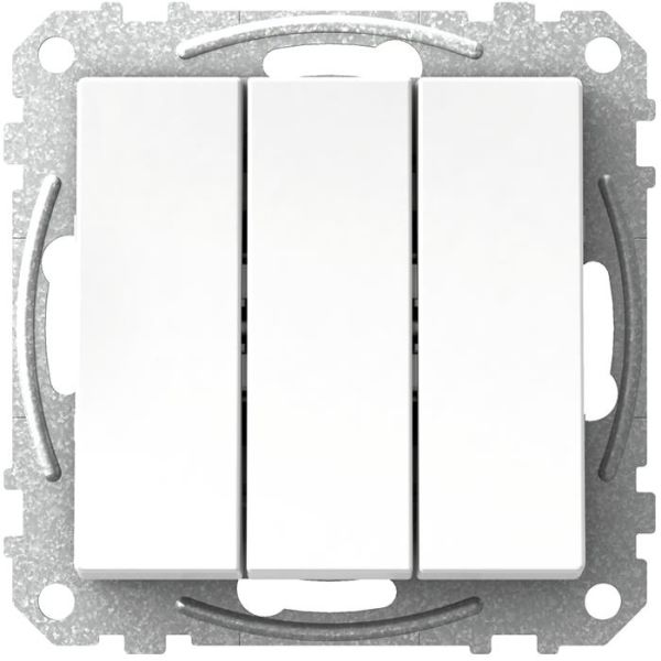 Schneider Electric Exxact WDE002136 Strømbryter firkantet vippe, uten klør, hvit 3 x 1 pol