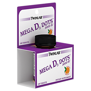 Mega D3 Vitamin D Dots - 5,000 IU - Tangerine (100 Tablets)