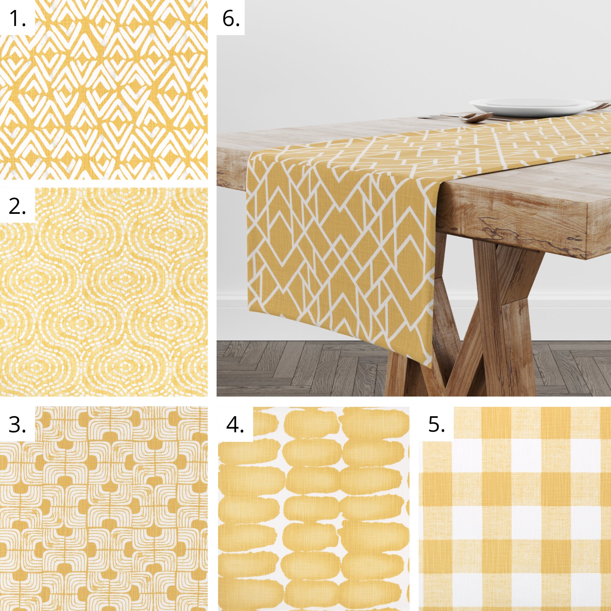 Yellow Table Runner, Decor, Linen, Centerpiece, Kitchen Home Decor