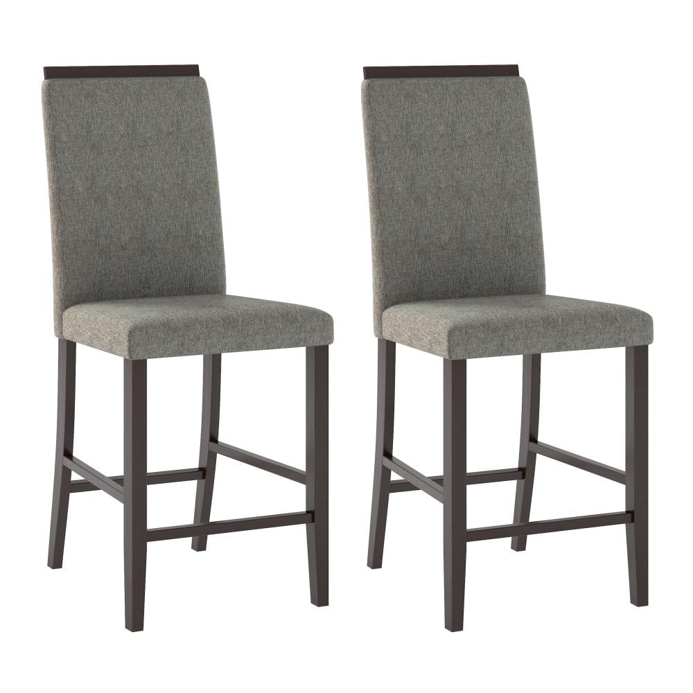 CorLiving Bistro Polyester/Polyester Blend Upholstered Dining Side Chair (Wood Frame) in Gray | DPP-190-C