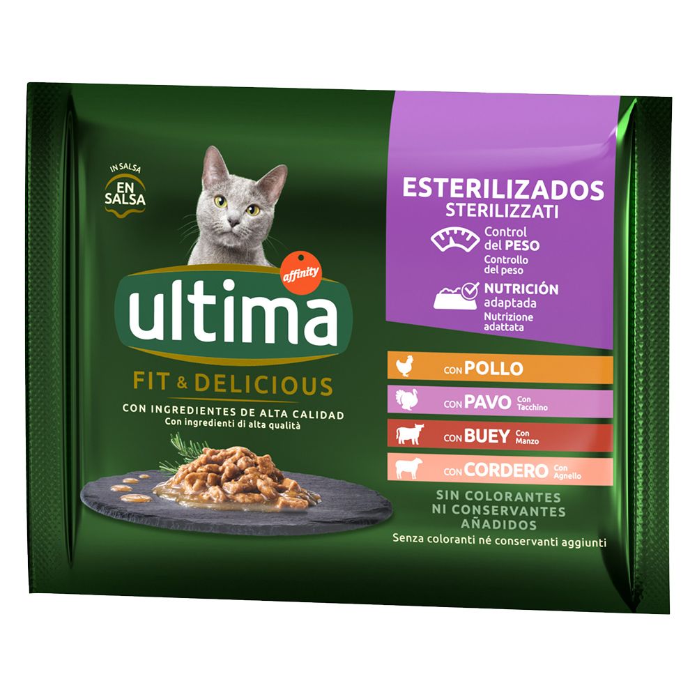 48 x 85g Ultima Cat Sterilised Wet Cat Food - 40 + 8 Free!* - Meat Selection (48 x 85g)