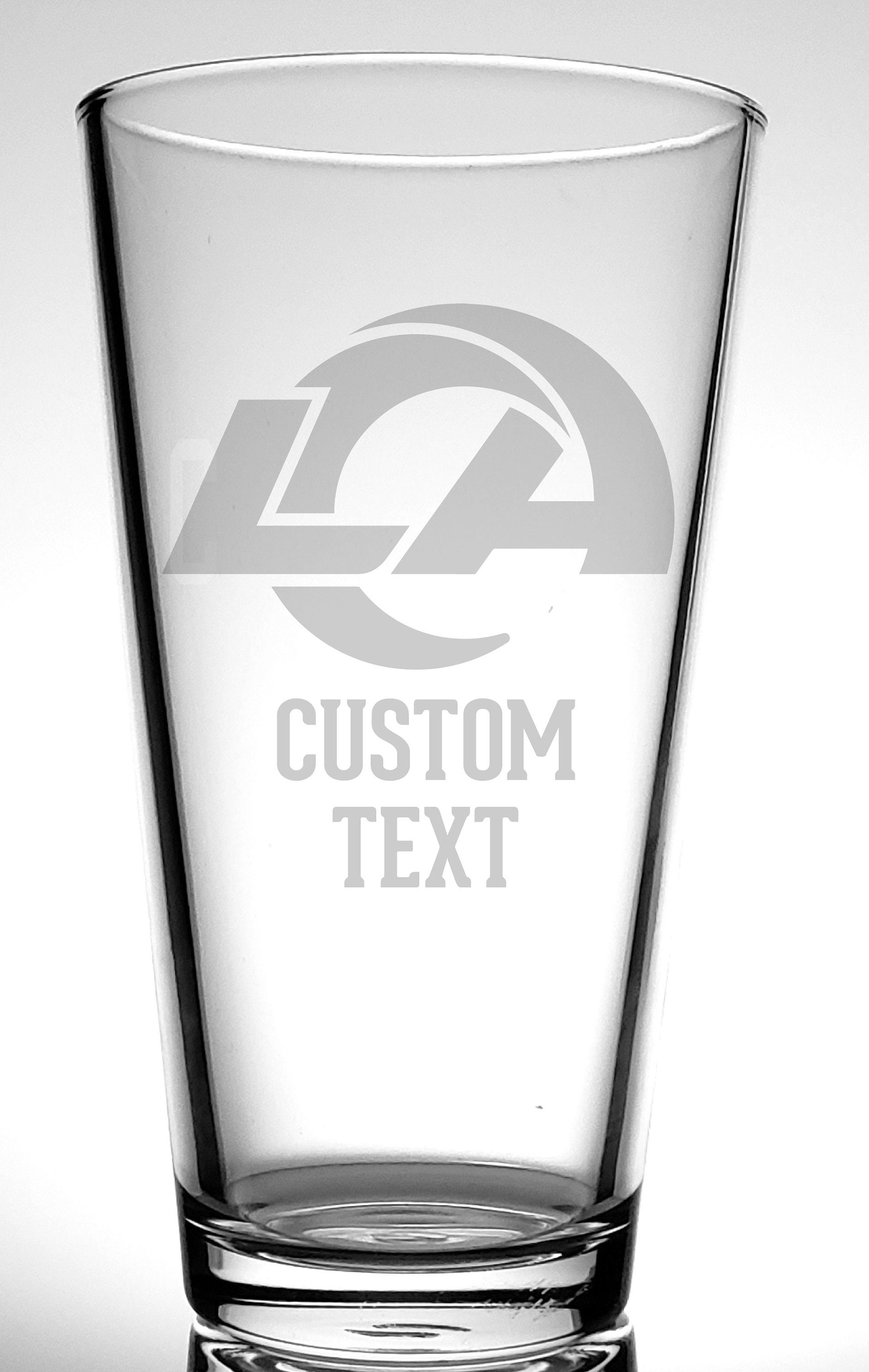 La Rams Custom Pint Glass-Pub Glass-Your Text-Personalized-Football Fans-Fathers Day Gift-Gift For Coach-Dad-Christmas-Son-Mom-Rams New Logo