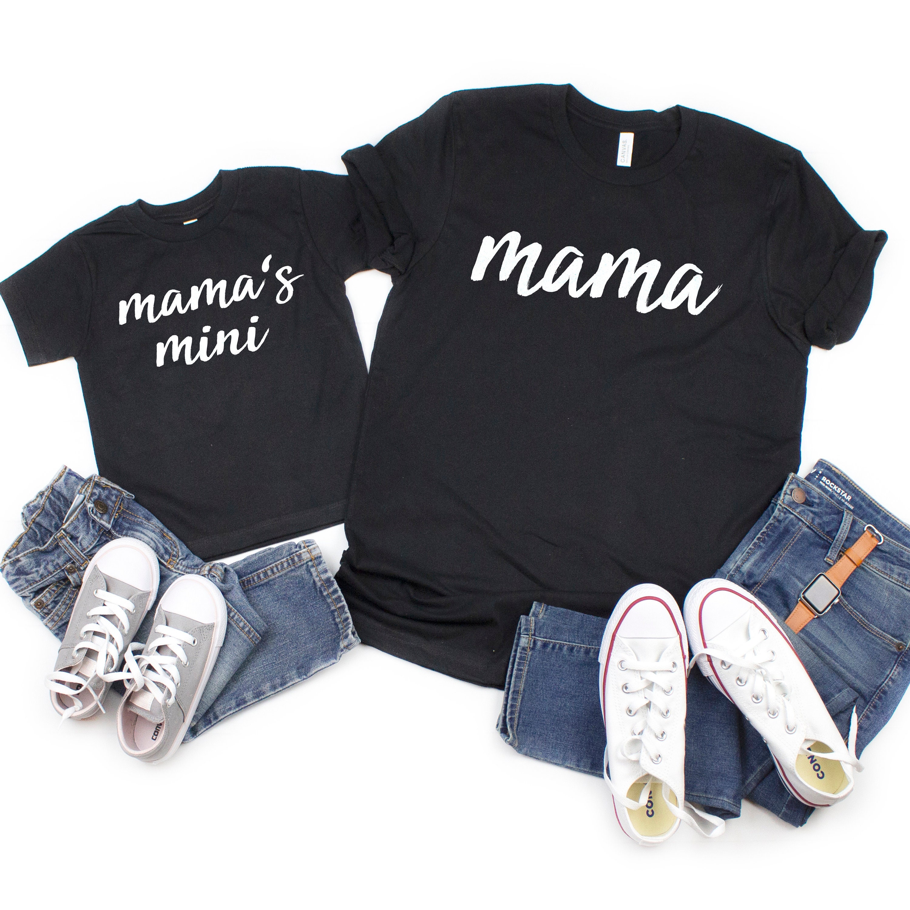 Mommy & Me Outfits, Mama's Mini, Matching Mother Daughter, Shirt Set, Mama Mamas Mini Shirt, Me, Mom Daughter