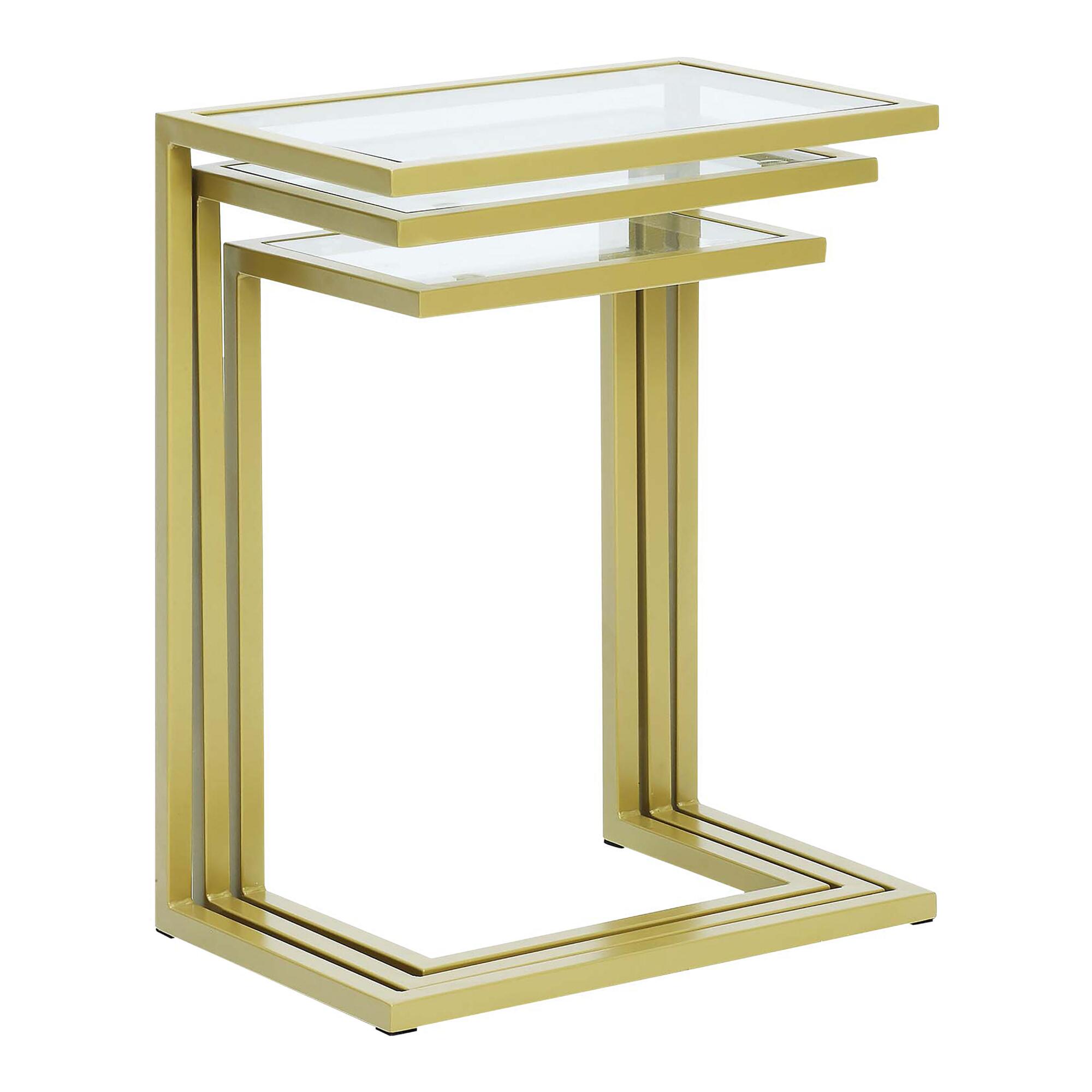 Gold Metal and Glass Top Nesting Tables Set Of 3 by World Market