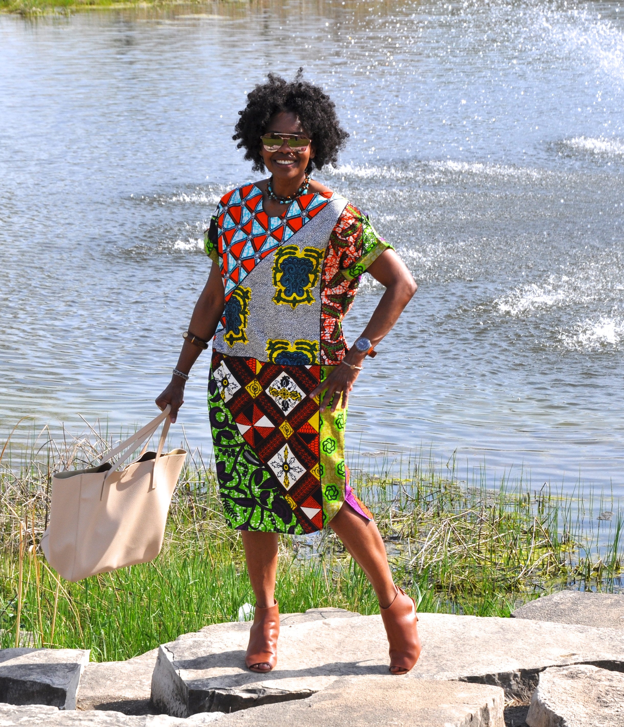 Women Dresses, Loose African Clothing, Print Dress, Plus Size Ankara Wax