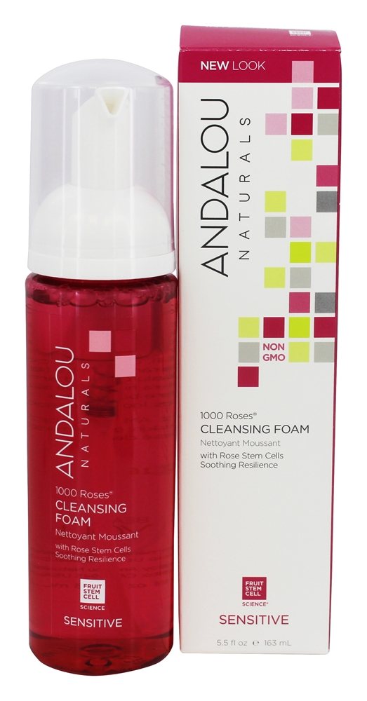 Andalou Naturals - 1000 Roses Cleansing Foam with Rose Stem Cells - 5.5 fl. oz.