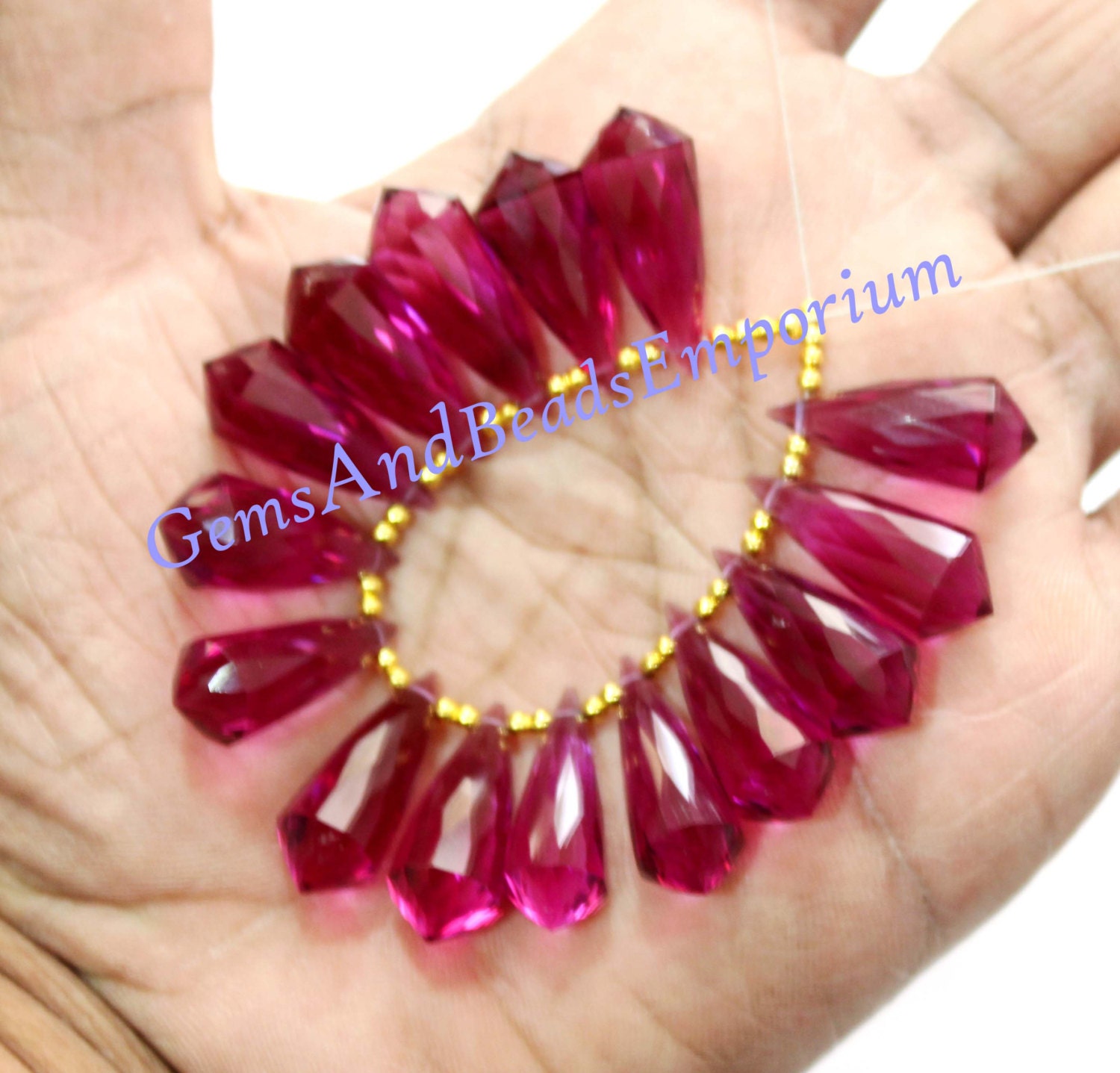 18 Pcs 24x10mm Aaa Rubellite Pink Quartz Faceted Chandelier Briolettes - Loose -Diy Jewelry Making Wire Wrapping -Earrings Pair