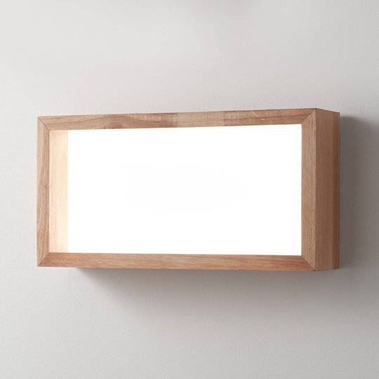LED-seinävalaisin Window, 60 x 30 cm, tammi