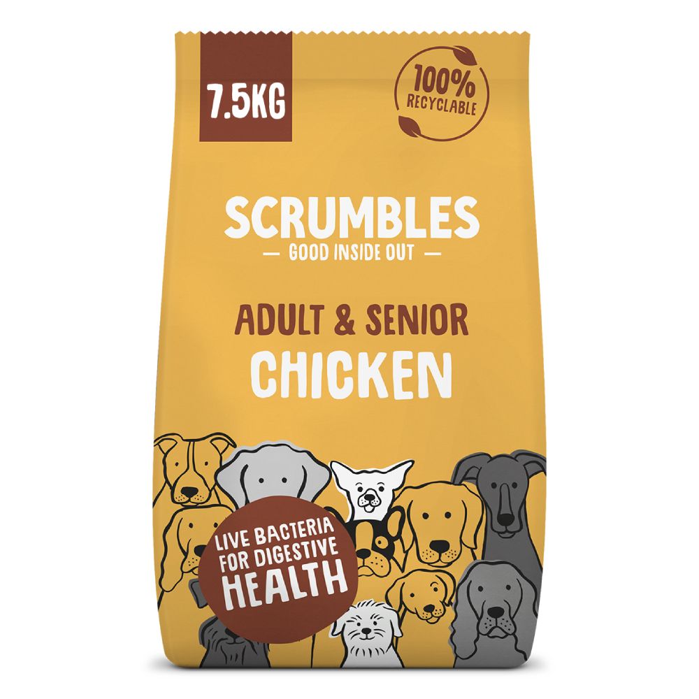 Scrumbles Adult & Senior Chicken Dry Dog Food - Economy Pack: 2 x 7.5kg