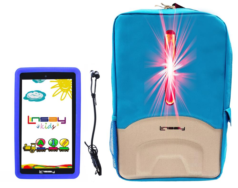 LINSAY 7-in Wi-Fi Only Android 10 Tablet with Accessories with Case Included Type Cover Included | F7XHDKIDSBEPBLUE
