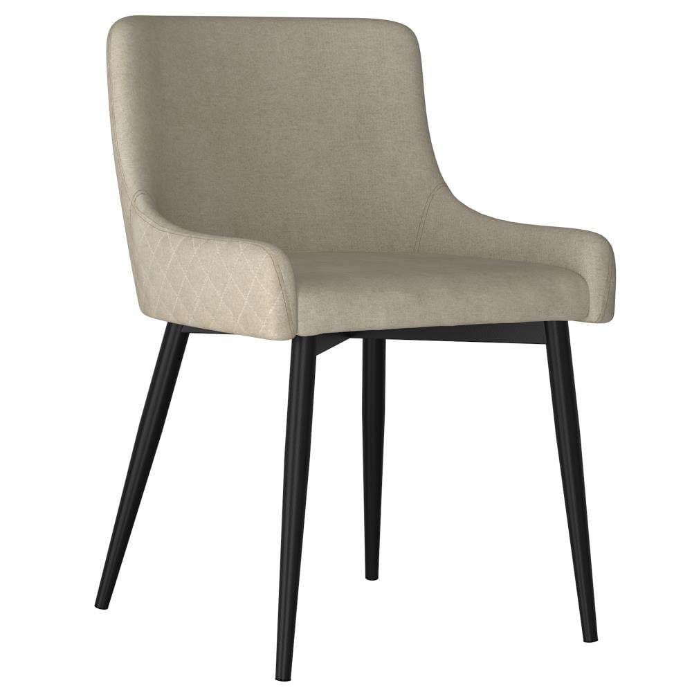 Worldwide Homefurnishings Set of 2 Contemporary/Modern Polyester/Polyester Blend Upholstered Dining Side Chair (Metal Frame) in Brown | 202-086BG/BK