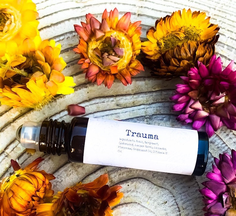 Trauma Essential Oil Rollerball Blend 10Ml, Therapeutic, Organic, Self Care, Personal Mental Health, Gifts