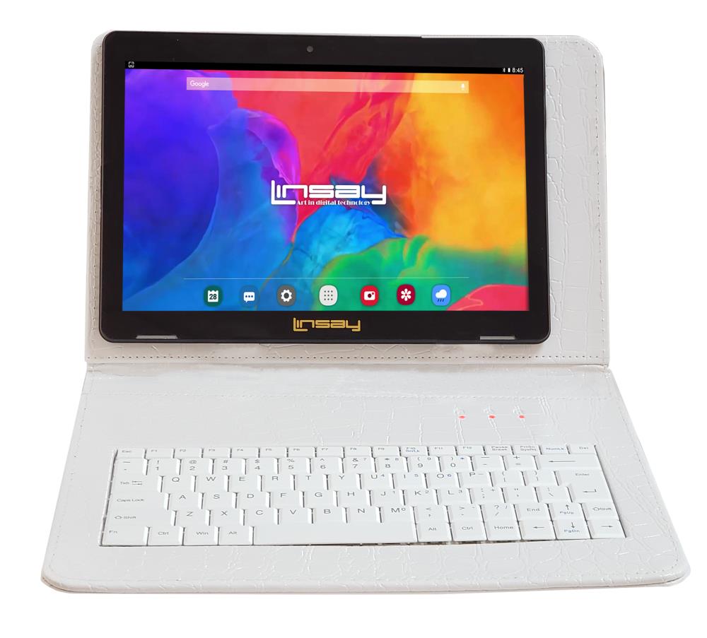LINSAY 10.1-in Wi-Fi Only Android 10 Tablet with Accessories with Case Included Type Cover Included | F10IPSCKYW