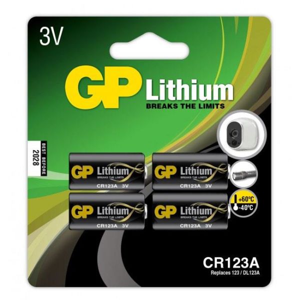 GP Batteries CR 123A-C1 Erikoisparisto litium, 3 V, 4-pakkaus