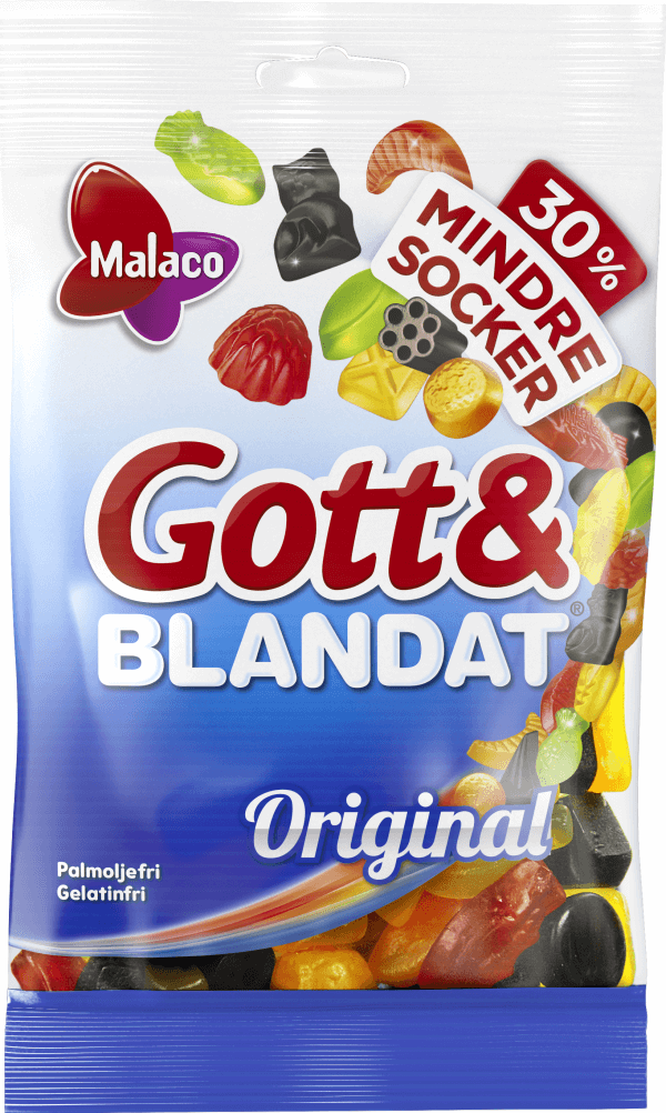 Malaco Gott & Blandat Orig.mindre socker 110g