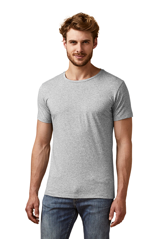 X.O Rundhals T-Shirt Herren, Grau-Melange, L